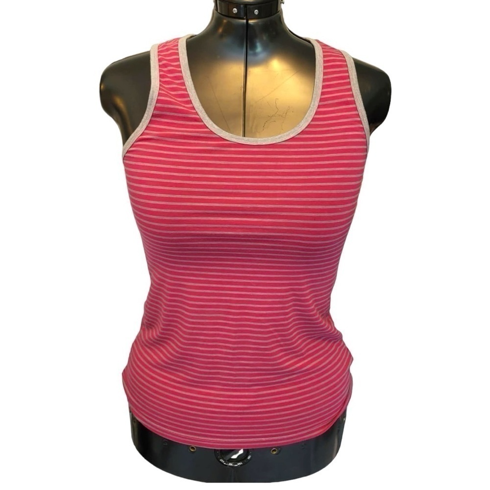 Lole Organic Cotton Stretch Striped Tank Top in Pink & Grey
